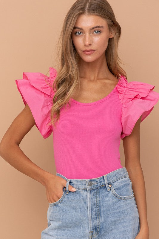 Chelsea Ruffle Sleeve Bodysuit