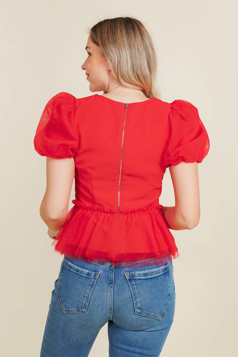 Red Hot Ruffles Top