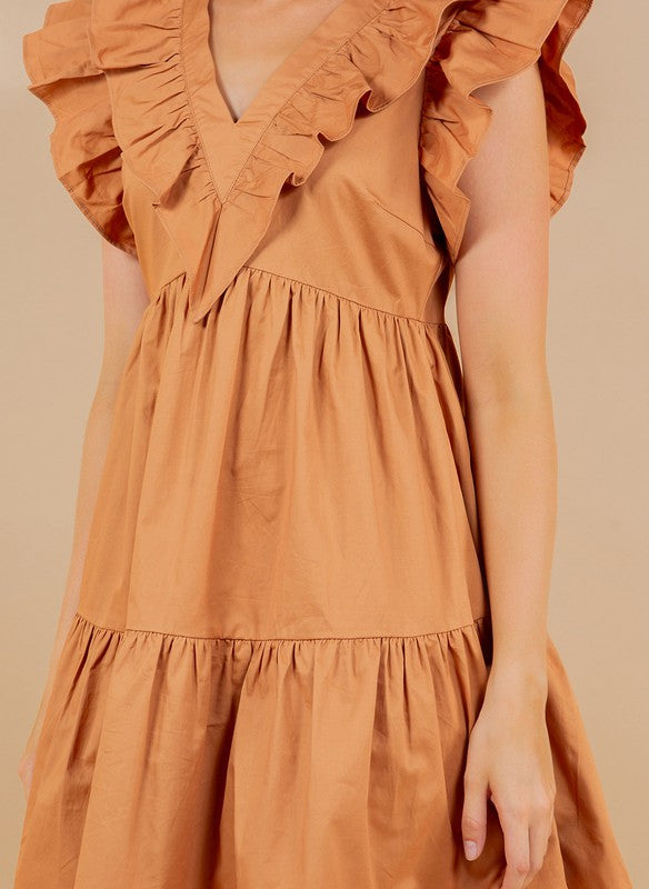 Caramel Dreams Ruffle Dress