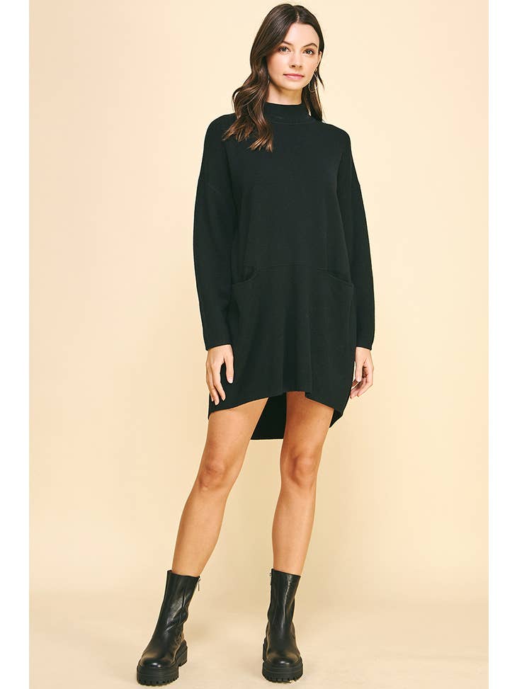 Mock Neck Sweater Mini Dress