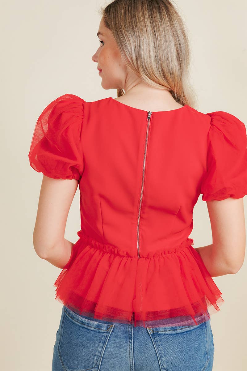 Red Hot Ruffles Top