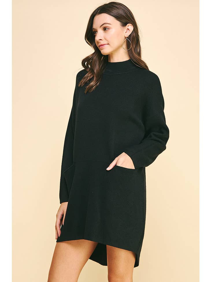 Mock Neck Sweater Mini Dress