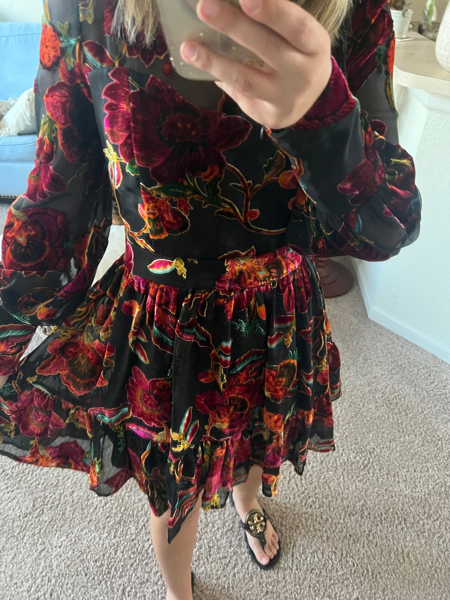 A Dozen Roses Velvet Dress