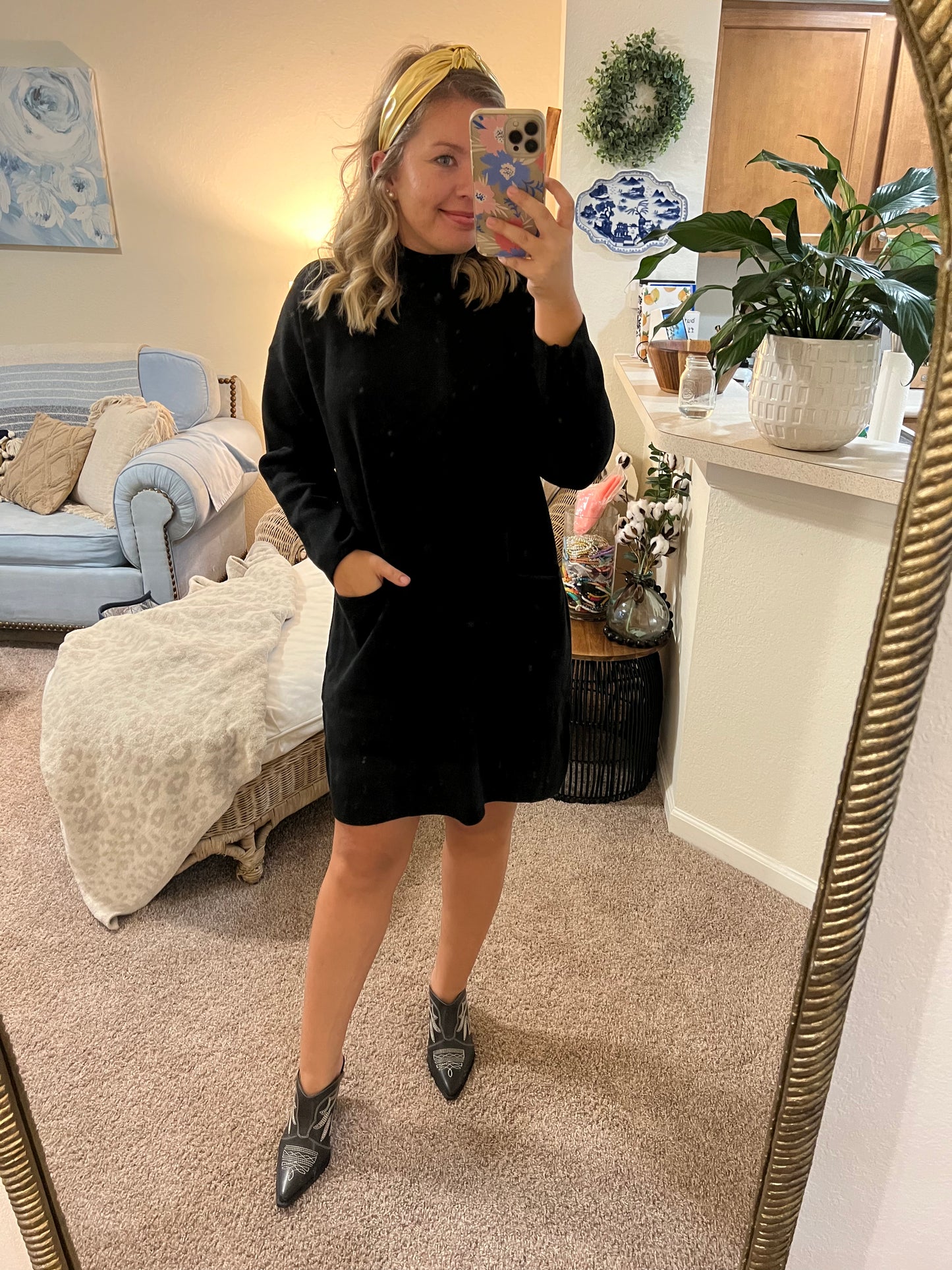 Mock Neck Sweater Mini Dress