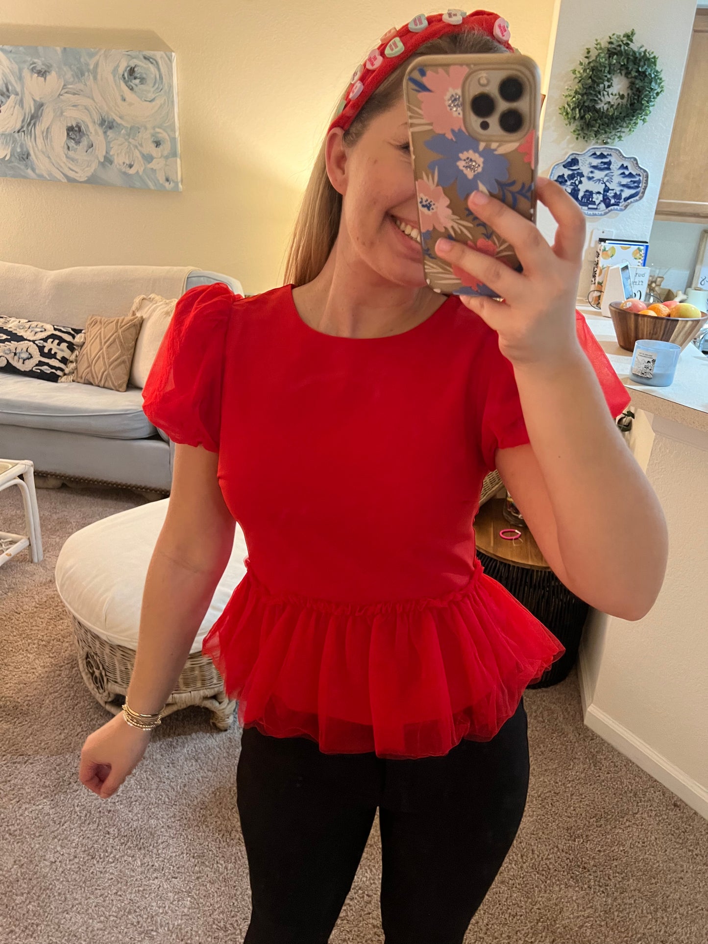 Red Hot Ruffles Top