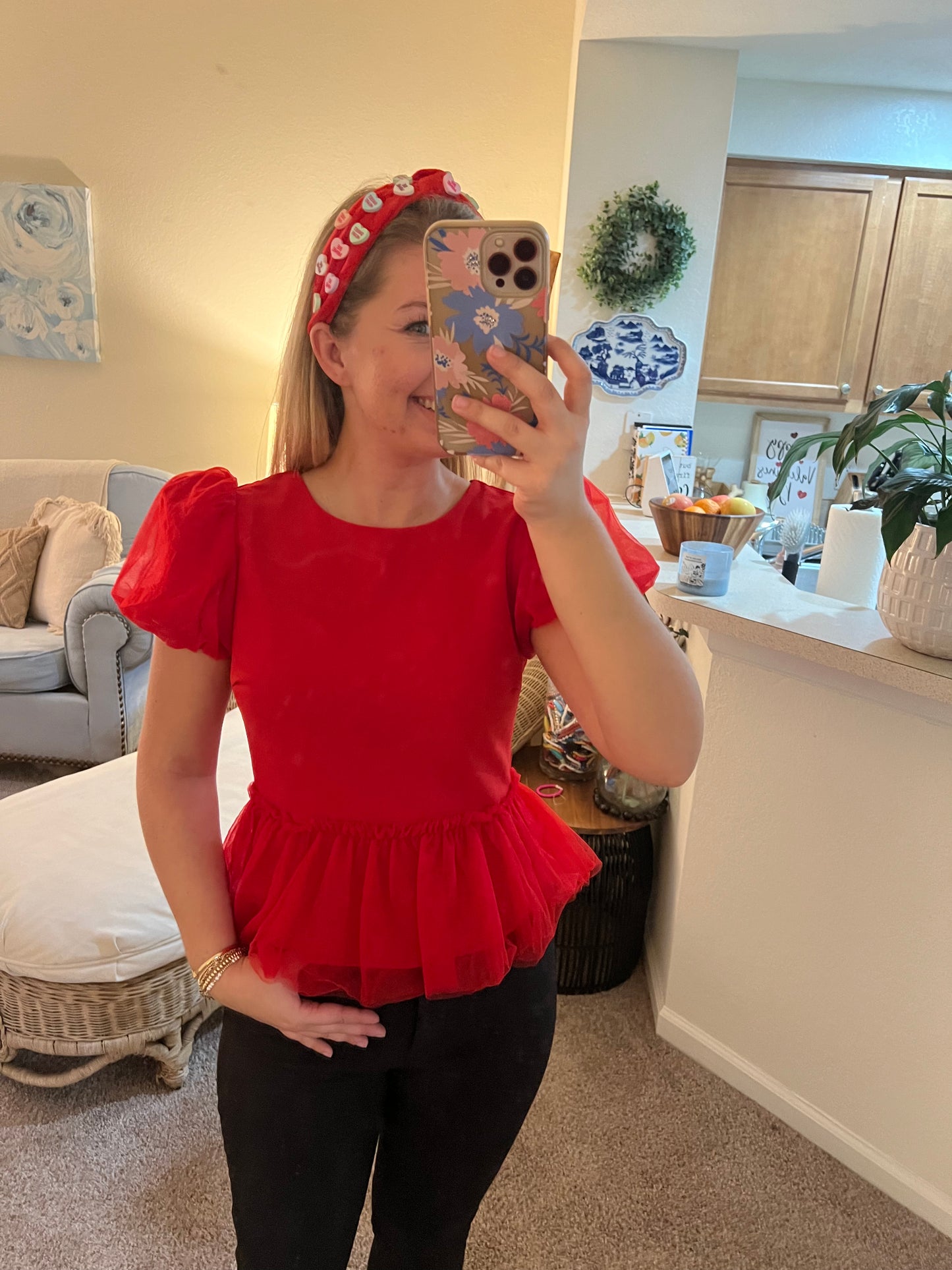 Red Hot Ruffles Top