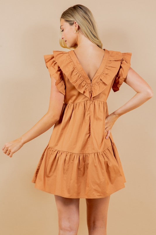 Caramel Dreams Ruffle Dress