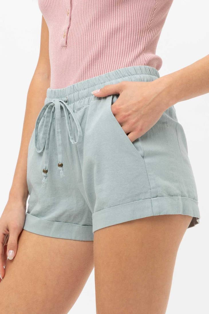 Rolled Hem Pull On Shorts