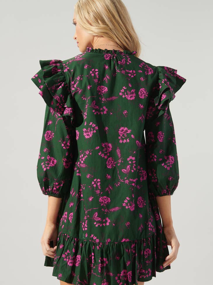 Winter Garden Ruffle Drop Waist Dress