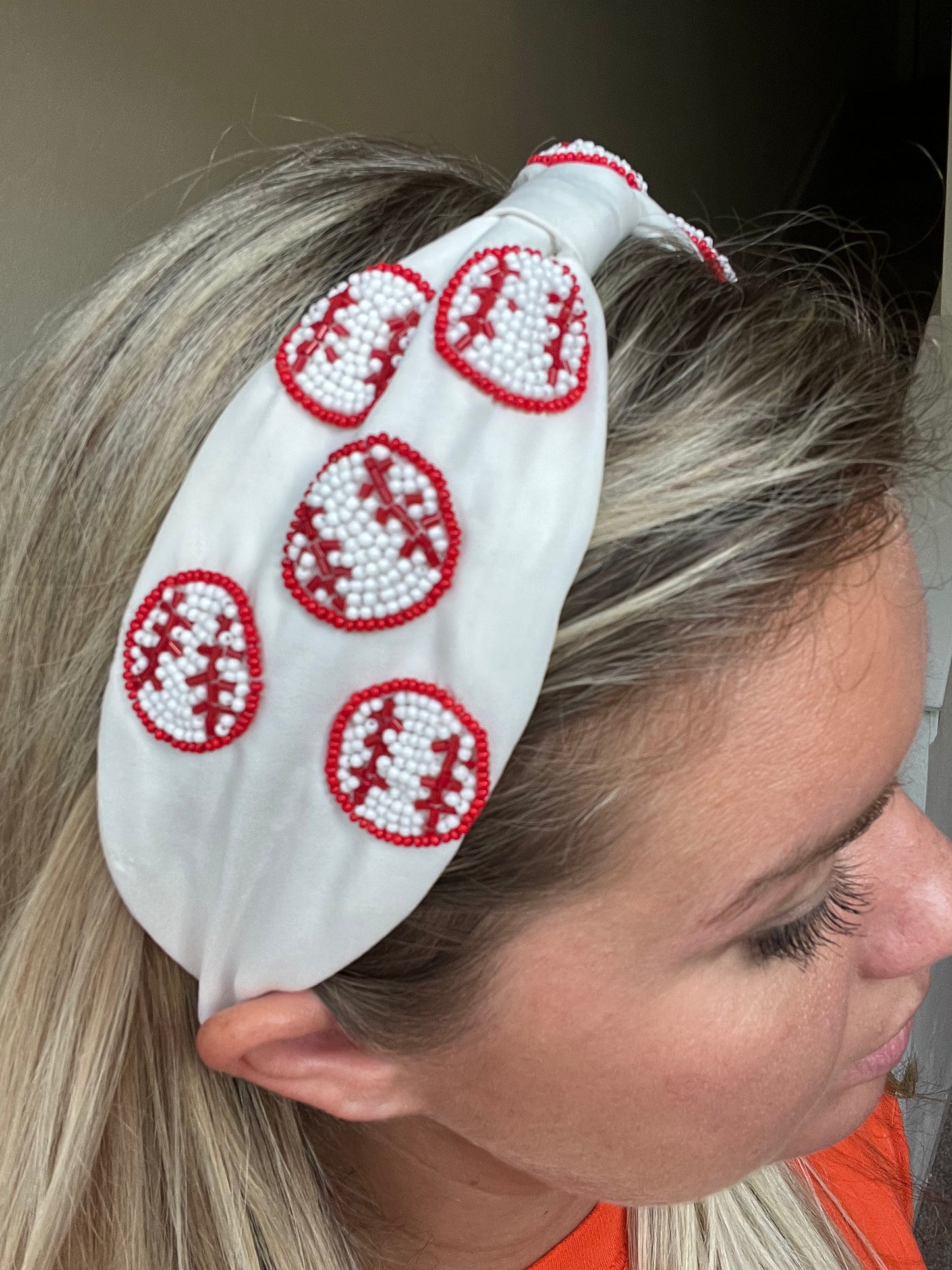 Baseball Beaded Headband