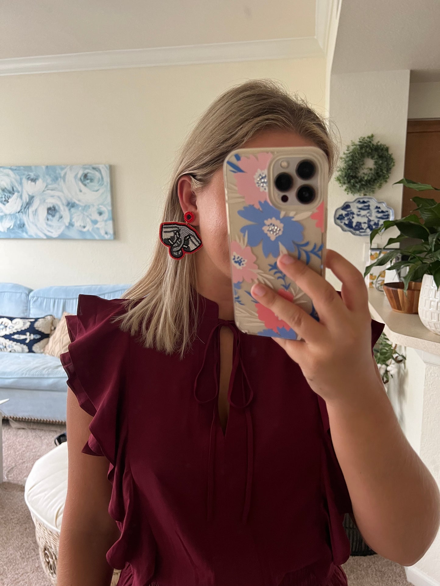 Game Day Elephant Earrings