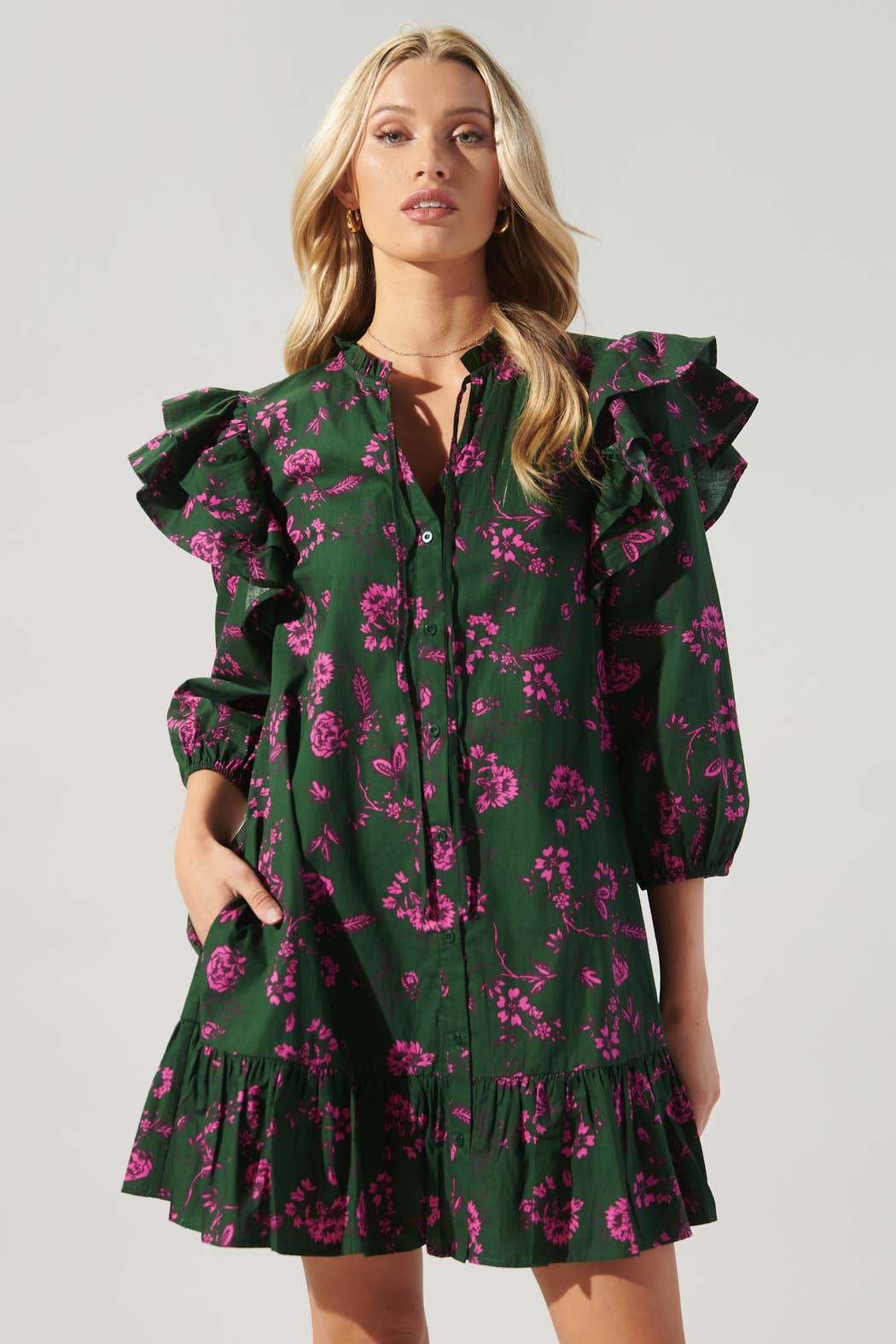 Winter Garden Ruffle Drop Waist Dress