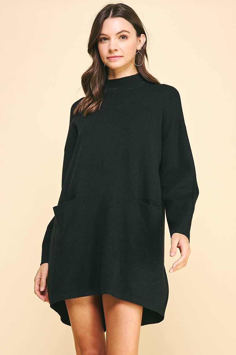 Mock Neck Sweater Mini Dress