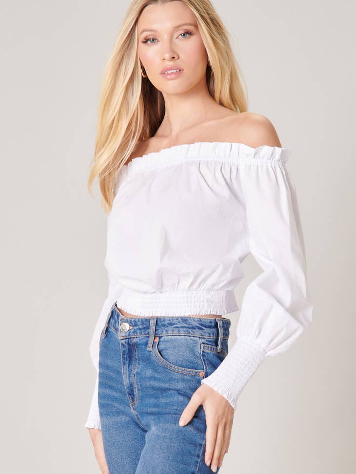 White Pop Crop Top